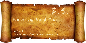 Paczolay Veréna névjegykártya